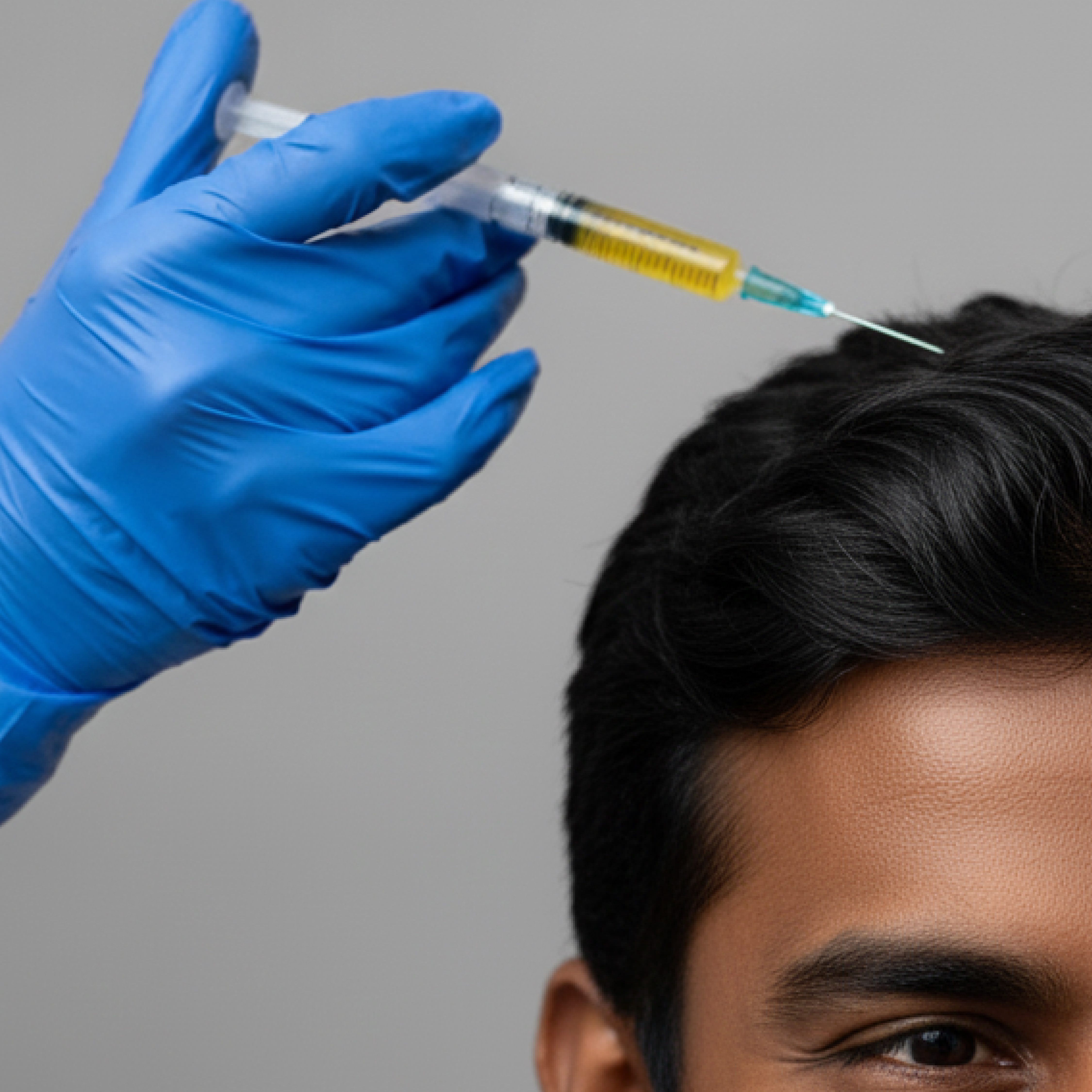 GFC treatment with clear syringe containing growth factors