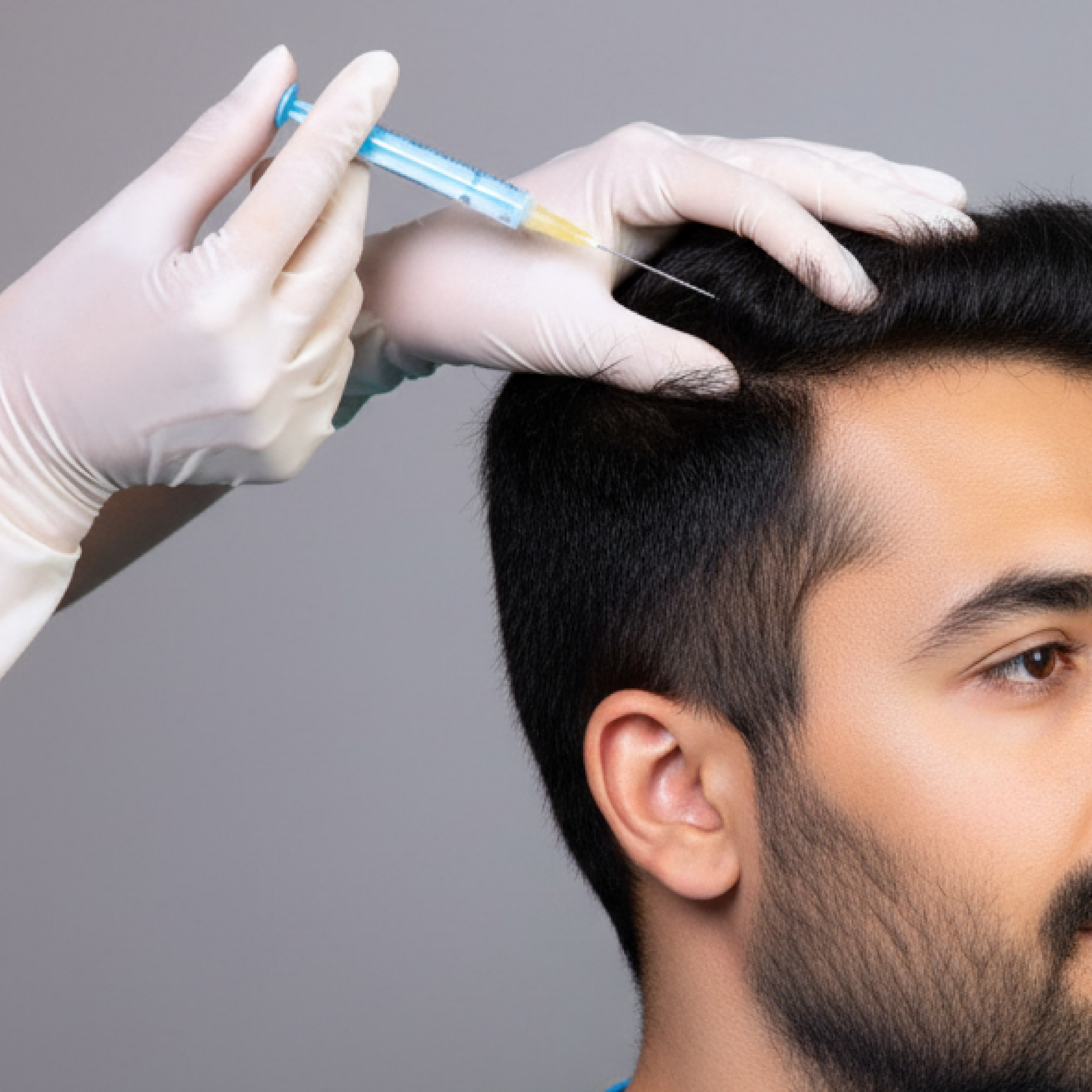 Scalp treatment procedure with medical professional
